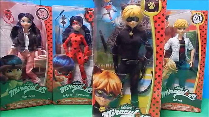 Miraculous Ladybug & Cat Noir Dolls Unboxing Adrien & Marinette Toy Review