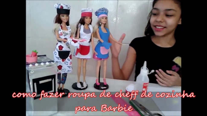 Como fazer roupa de chef de cozinha para Barbie