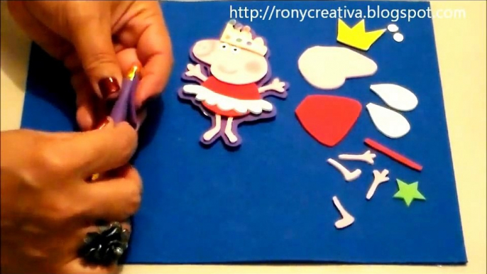 Cómo hacer a PEPPA PIG EN FOAMY o GOMA EVA - LAPIZ Y LIBRETA / Ronycreativa