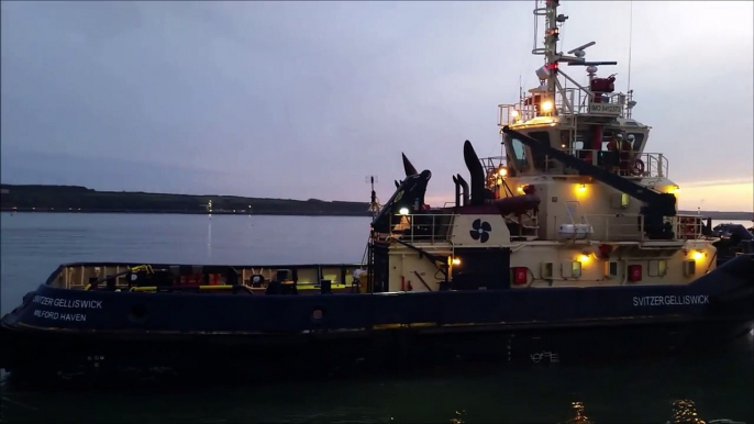 Milford Haven Marina broken lock gate removal after Storm Ophelia damage 17th October 2017 Wales