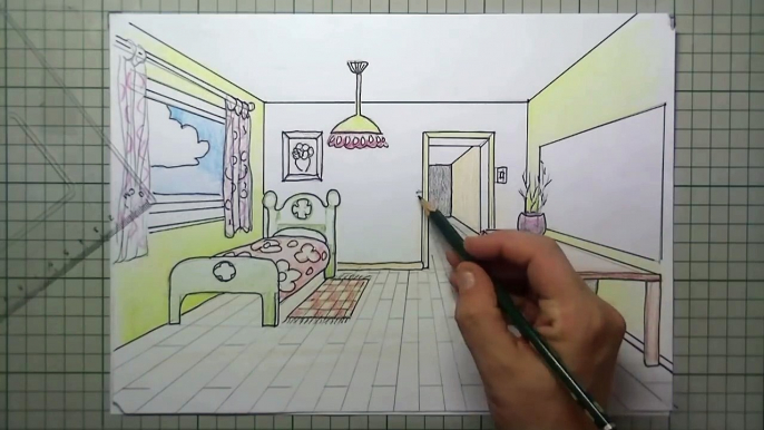 easy 3d for kids Perspective drawing draw room - 3D # 28