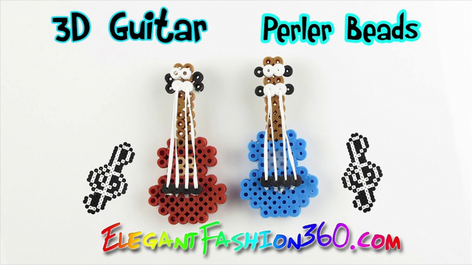 DIY Perler/Hama Beads Guitar 3D Charms - How to Tutorial