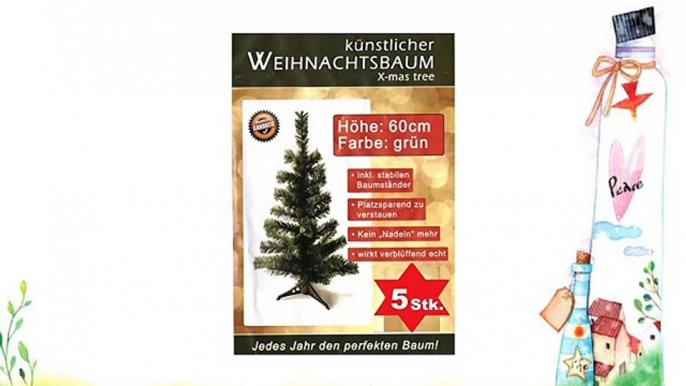 5x künstlicher Tannenbaum grün Weihnachtsbaum 60cm Christbaum Ständer