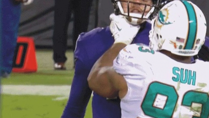 Crazy Ndamukong Suh grabbed Ryan Mallett by the throat!