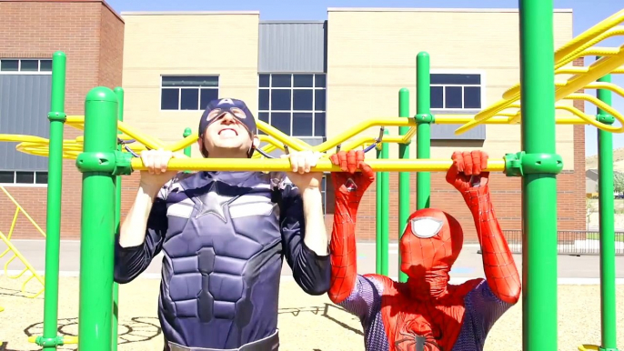 Superheroes in Real Life ! Captain America vs Spiderman and Frozen Elsa Epic Battle & kid flash