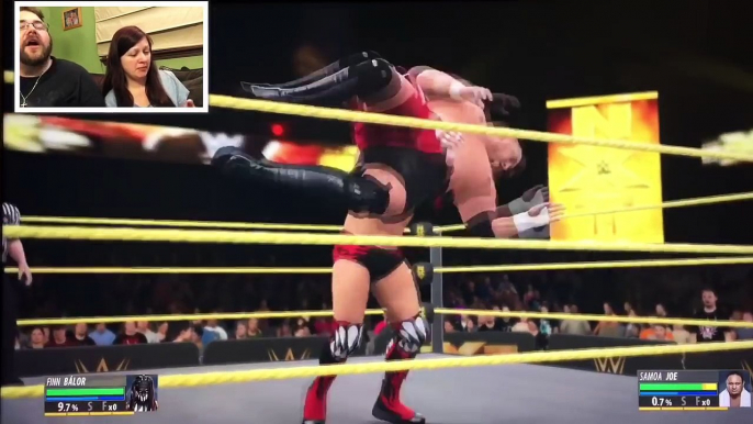 HEEL WIFE VS GRIM REACTION SIMULATION TO SAMOA JOE BEATING BALOR FOR NXT CHAMPIONSHIP