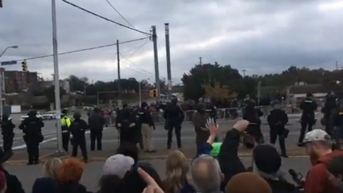 Counter-Protesters Outnumber White Nationalists in Shelbyville