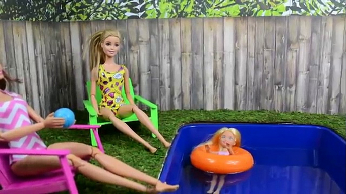 Barbie Movie! How To Make A Barbie Pool With Real Water & Chairs! - Barbie Videos