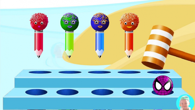 Colors Learn Cake Pop Pencil Learn Colors with finger family song nursery rhymes learning video