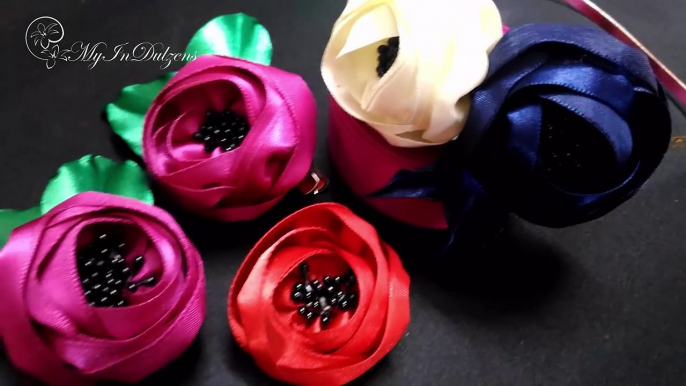 ❃ ❀ ❃ D.I.Y. Kanzashi English Rose | MyInDulzens ❃ ❀ ❃