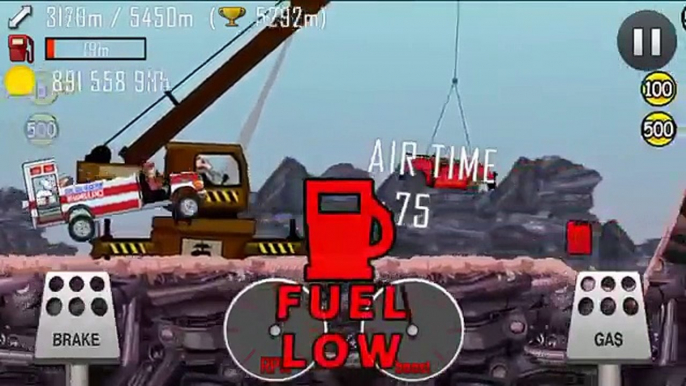 Hill climb racing: 5774m RECORD on Junkyard / Ambulance