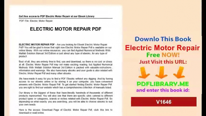 Electric Motor Repair