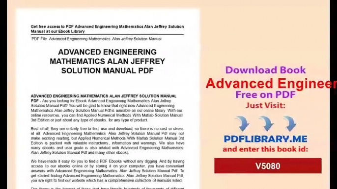 Advanced Engineering Mathematics Alan Jeffrey Solution Manual