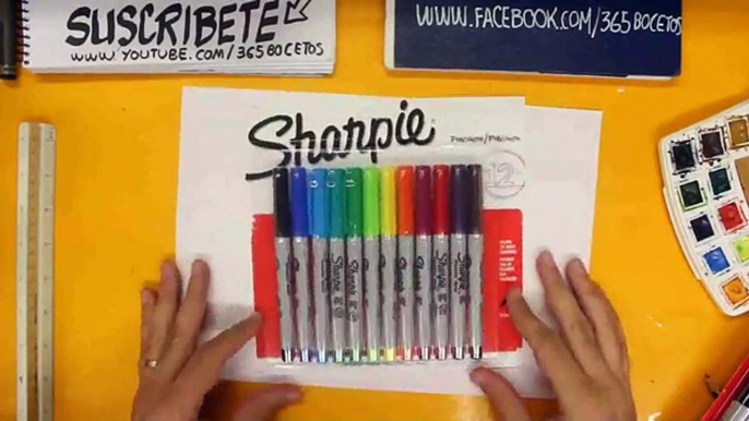 COLOREANDO CON MARCADORES SHARPIE - MATERIALES DE ARTE - Sharpie Unboxing y Review