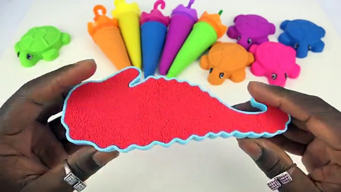 DIY Kinetic Sand Popsicles VS Kinetic Foam Ice Cream PJ Mask Surprise Peppa Pig Learn Colors