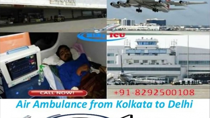 Emerghency Facilities with Doctors Team by Hifly ICU Air Ambulance from Kolkata to Delhi