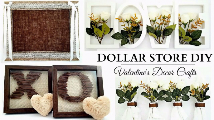 Dollar Store DIYs ~ NEUTRAL Valentines Day Crafts ~ Cute Wall Art & Table Decor!
