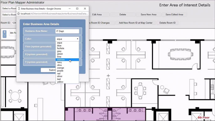 Using Floor Plan Mapper to Manage Areas of Interest on Office Floor Plans
