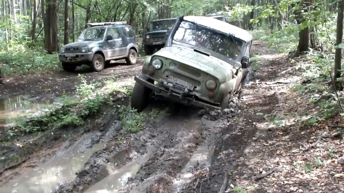 UAZ Hunter+УАЗ 469+Lada Niva+Suzuki Jimny off-road!