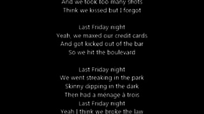 Katy Perry - Last Friday Night (Lyrics)