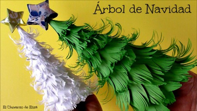 Árbol de Navidad con hojas de Papel, Cómo hacer un Abeto de Papel, Decoración para Navidad