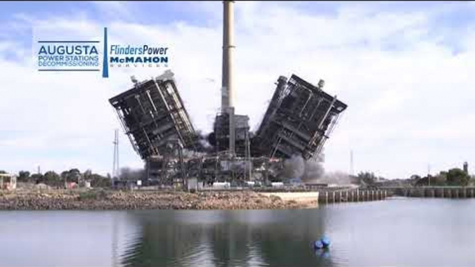 Coal-Fired Power Station in South Australia Demolished in Spectacular Fashion