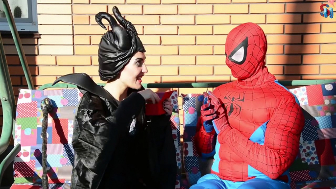 Spiderman & Autumn Story w/ Frozen Elsa Witch Joker Spidergirl Fun Superhero in real life IRL