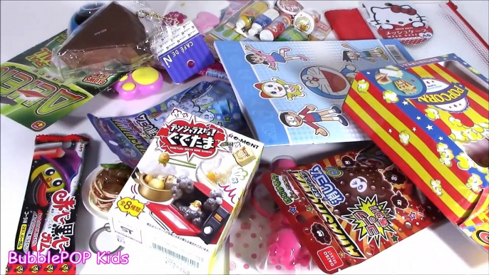 Japanese DOLLAR Store HAUL! Squishies! Kawaii Scented Puzzle Erasers! Alien Glow Splat Ball! Candy!