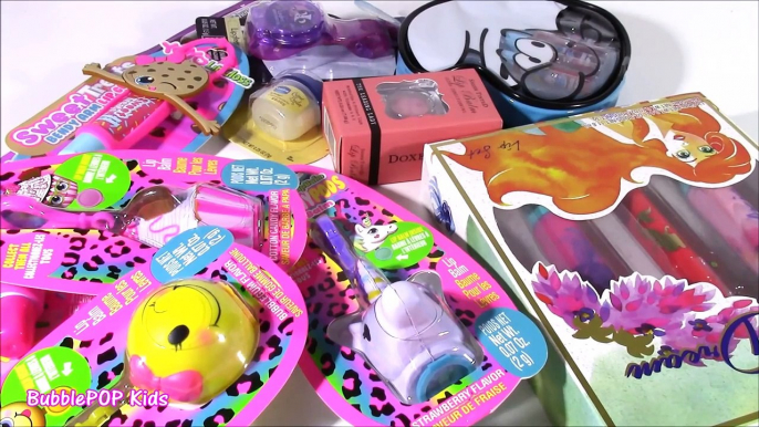 SQUISHY LIP BALMS! Lip Balm BONANZA! Unicorn Emoji Cupcake Stress Relievers! LIP GLOSS! FUN Review