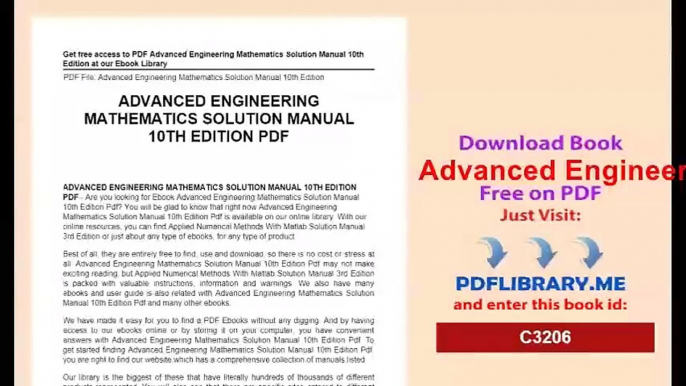 Advanced Engineering Mathematics Solution Manual 10th Edition