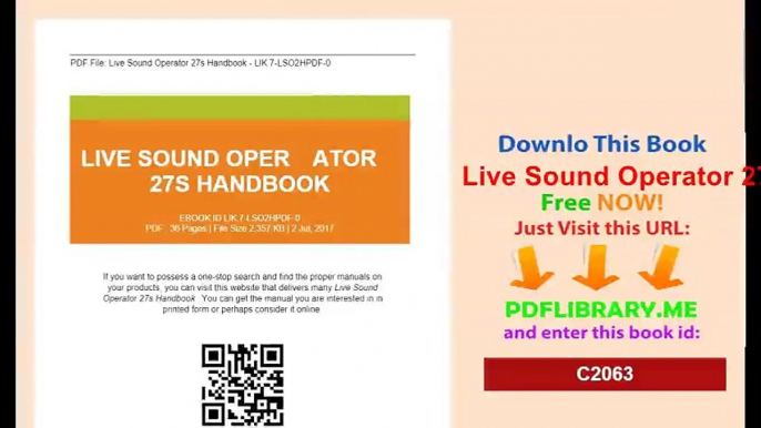 Live Sound Operator 27s Handbook download