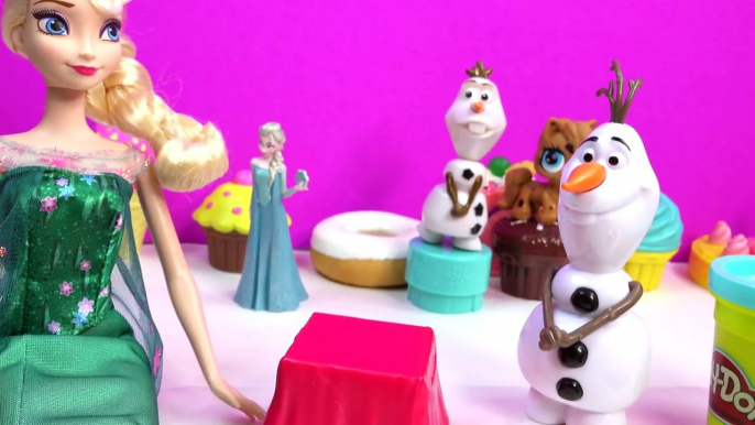 Queen Elsa Frozen Fever Princess Anna Playdoh Birthday Cake Snowman Olaf Parody Play-doh Fun