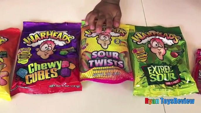 EXTREME WARHEADS CHALLENGE Sour Candy challenge Kids Candy Review Ryan ToysReview