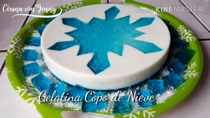 Gelatina copos de nieve/Navidad Navideña/como hacer gelatina copo de nieve