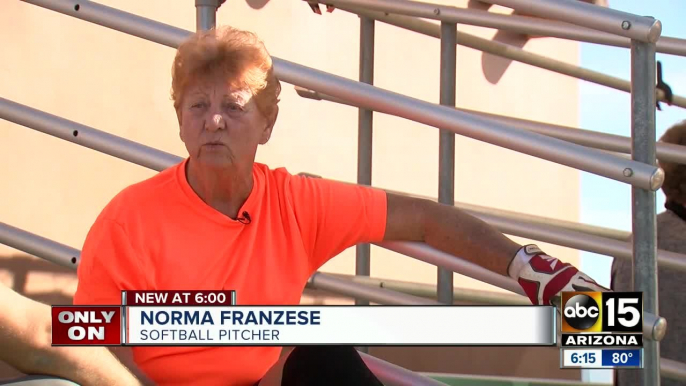 83-year-old woman keeps active by playing competitive softball