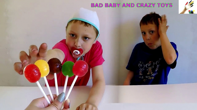 Bad Baby with Tantrum and Crying for Lollipops Little Babies Learn Colors with Finger Family Song-G5v3hMBd6UU