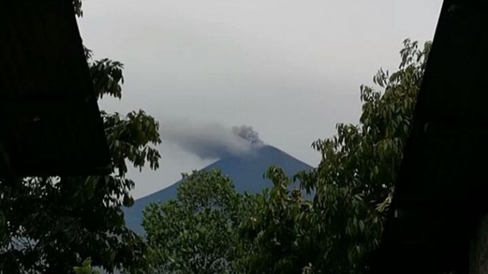 Steam Rises as Agung Volcano Erupts in Bali