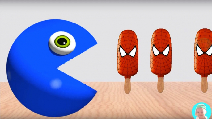 Learn Colors With 3D Ice Cream Spider And Pacman For Kids, Toddlers, Babies Eating ICE CREAM Learnin