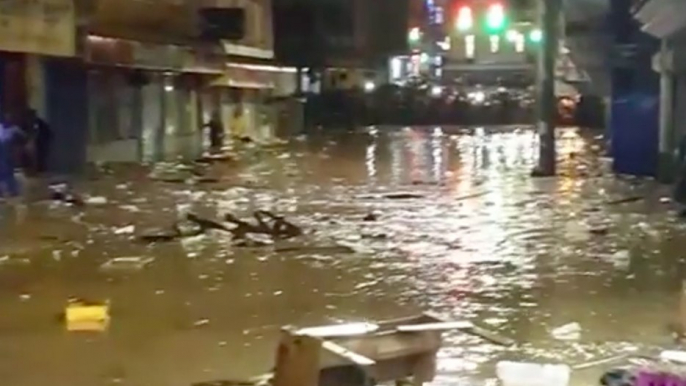 Flooding Swamps Streets in Jamaica's Montego Bay