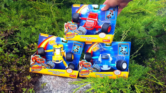 Blaze & Moster Trucks. Monter Truck Toys. Meeting Lightning McQueen. Review of kids’ toys-kzWYErt86Zw