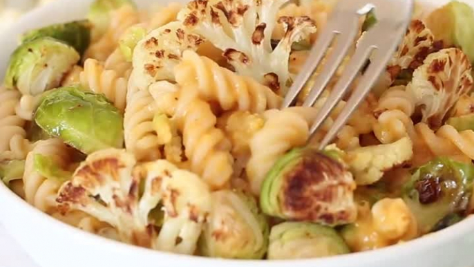 Pumpkin Mac and Cheese with Roasted Veggies