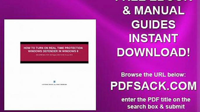 How To Turn On Real Time Protection Windows Defender In Windows 8