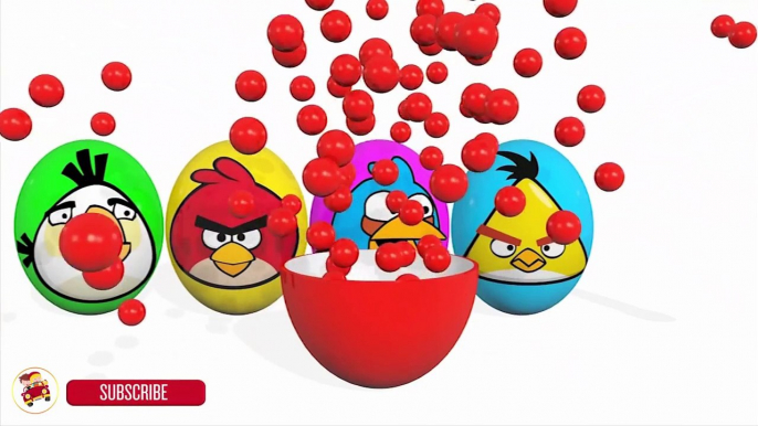 Learn Colors With Surprise Eggs Angry Birds Ice Cream For Children - Colours for Kids