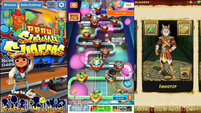 Minion Rush BUBBLE GUM INVASION vs Subway Surfers Peru vs Temple Run 2 Lost Jungle