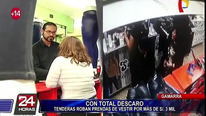 Tenderas de gamarra roban con total descaro prendas por más de S/. 3 mil