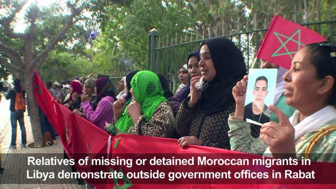 Families of migrants detained in Libya protest in Rabat