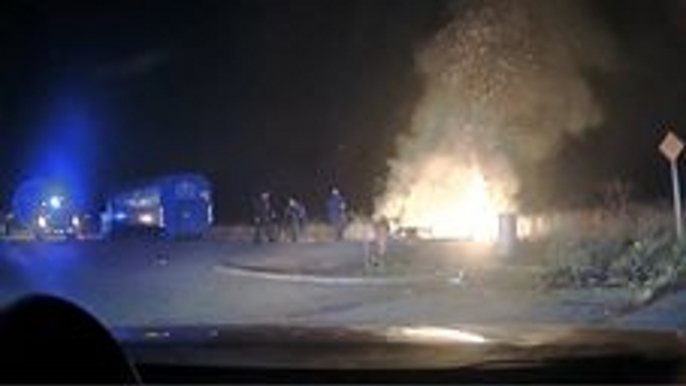 Several Officers Rescue Man Trapped From Burning Vehicle in Montgomery