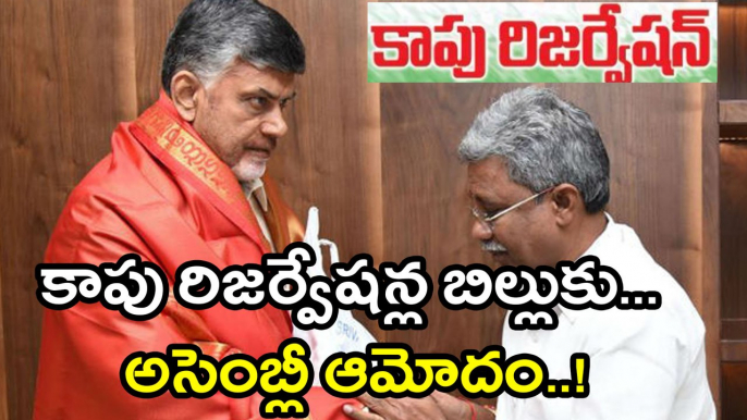 Chandrababu Naidu on Kapu Reservation Bill in AP Assembly | Oneindia Telugu