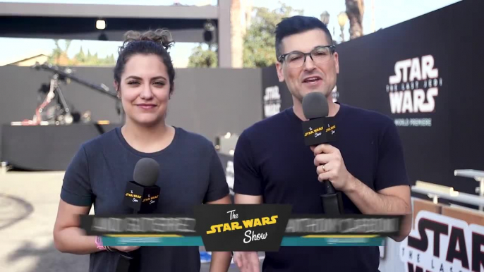 We talk with the cast of The Last Jedi and director Rian Johnson, go behind the scenes of our red carpet live stream, and more on The Star Wars Show, with Walmart