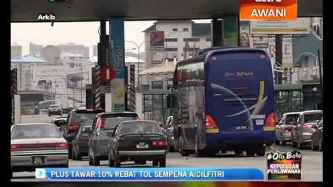 PLUS tawar 10% rebat tol sempena Aidilfitri